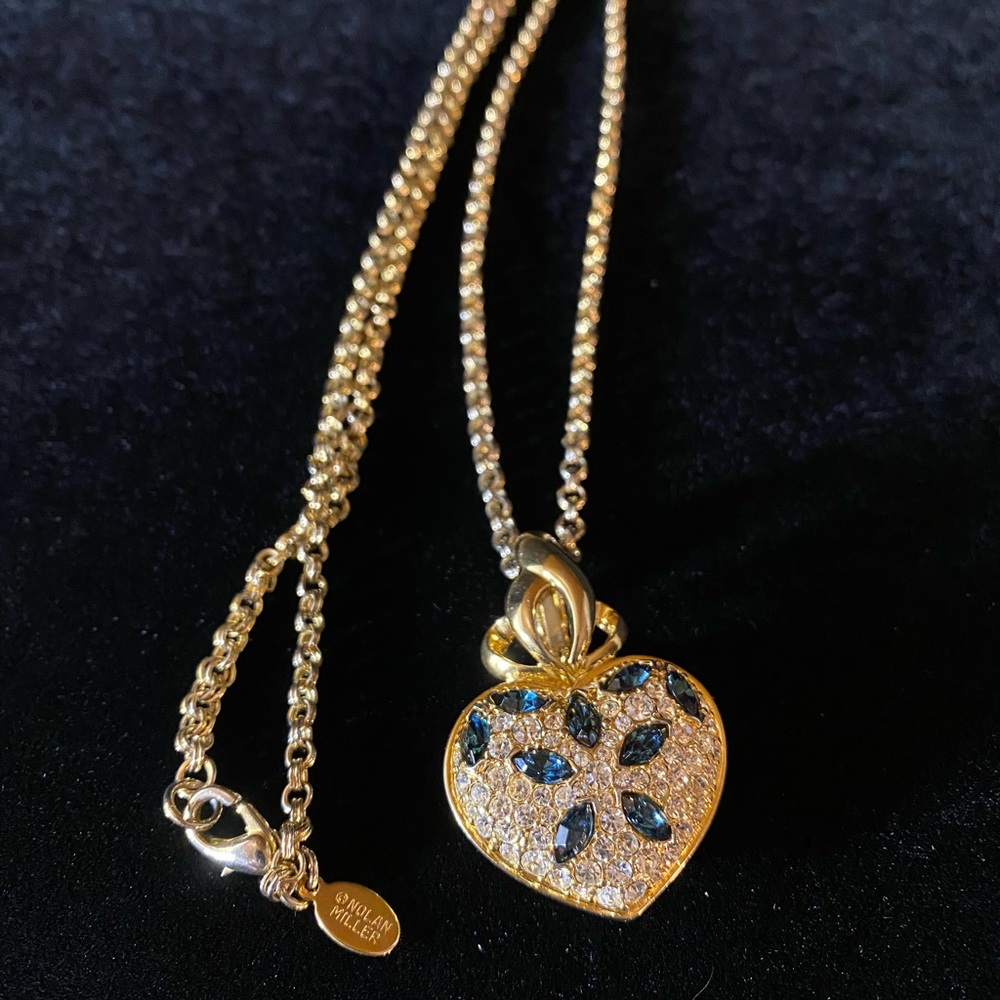 Vintage Nolan Miller Heart Pendant Necklace - Picture 7 of 17